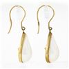 Image 4 : 14k Yellow Gold Large Pear Bezel Set White Mabe Pearl Tear Drop Dangle Earrings