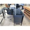 Image 2 : Modular "L" Shaped Black Desk 56" x 52"  w/ 2-Drawer Undercabinet & Rolling Office Chair (pick up Au