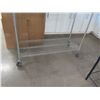 Image 2 : Rolling Metal Mesh 2-Tier Shelf