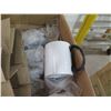 Image 2 : Qty 3 Boxes 15oz White Ceramic Dye Sublimation Coffee Mugs w/ Blue Rim & Handle