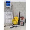 Image 1 : Werner 5-Step Ladder, Ridgid Wet/Dry Vacuum, Rubbermaid Wave Break Bucket Wringer, etc