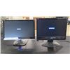 Image 1 : Qty 2 Computer Monitors:  ViewSonic, Misc Models