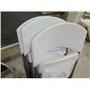 Image 2 : Table 60" x 30"  x 30"H w/ Multiple Folding Chairs & Stool