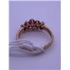 Image 2 : 10k yellow gold ring with 5 pink marquis cut stones; weighs 2.10 grams.