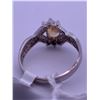 Image 2 : 10k white gold ring with citrine, and melee diamonds; weighs 2.17 grams.