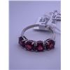 Image 3 : 10k white gold ring with 4 garnets; weighs 2.37 grams.