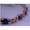 Image 1 : 10k yellow gold bracelet with sapphires accented by melee diamonds; weighs 4.64 grams