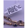 Image 3 : 10k yellow gold bracelet with sapphires accented by melee diamonds; weighs 4.64 grams
