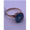 Image 2 : 10k yellow gold ring with large blue centre stone; weighs 2.80 grams