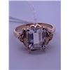 Image 4 : 14k yellow gold ring with large emerald cut colourless stone; weighs 3.22 grams