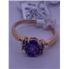 Image 4 : 14k yellow gold ring with tanzanite centre stone and 6 melee diamonds; weighs 2.26 grams