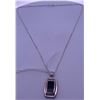 Image 1 : 925 pendant with black stone and chain; weighs a total of 5.80 grams