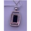 Image 2 : 925 pendant with black stone and chain; weighs a total of 5.80 grams