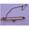 Image 2 : 9k yellow gold brooch with blue stone; weighs 1.91 grams
