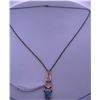 Image 1 : Gold Filled chain (Plated), with a gold colored pendant with blue opal; weighs 2.49 grams