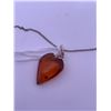 Image 2 : 14k gold chain with orange stone pendant; total weight is 2.26 grams