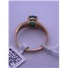 Image 3 : 10k yellow gold ring with an emerald centre stone, and 6 melee diamonds; weighs 1.84 grams