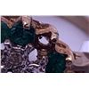 Image 4 : 10k yellow gold ring with emerald, and melee diamonds; weighs 3.10 grams