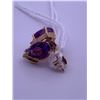 Image 2 : 10k yellow gold studs with amethyst, and one melee diamond on each stud; total weight is 1.48 grams