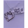Image 1 : 10k white gold heart pendant with melee diamonds; weighs 2.96 grams
