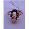Image 1 : 10k gold ring with white pearl and rose shaped stone; weighs 2.70 grams