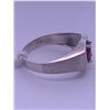 Image 2 : 10k white gold ring with garnet(?) centre stone; weighs 3.48 grams