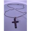 Image 1 : Silver (925) chain and a cross pendant; total weight is 6.53 grams