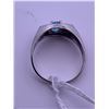 Image 3 : 10k white gold ring with a blue topaz(?) centre stone; weighs 3.31 grams