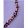 Image 2 : 10k yellow gold bracelet with amethyst and melee diamonds; weighs 4.56 grams