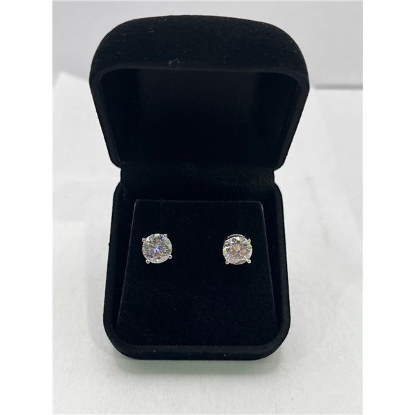 4.00 CT GRA Certified Moissanite VVS D Color Set in Sterling Silver Earrings