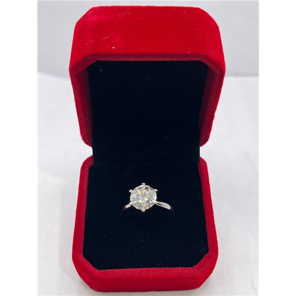3.00 CT GRA Certified Moissanite VVS D Color Set in Sterling Silver Ring