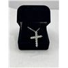 Image 1 : 1.20 CT TW Moissanite VVS D Color with 11 Cut Moissanite Set in Cross Set in Sterling Silver Pendant