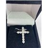 Image 3 : 1.20 CT TW Moissanite VVS D Color with 11 Cut Moissanite Set in Cross Set in Sterling Silver Pendant