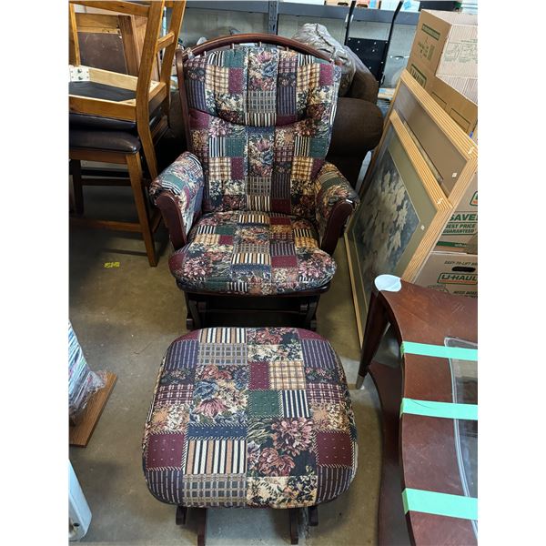 Glider rocker with ottoman