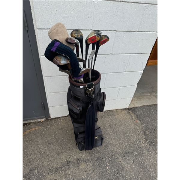 Golf clubs and bag