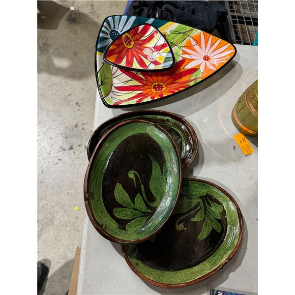 Pottery plates and dishes