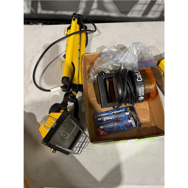 Work light car, light, halogen bulbs, and door knob