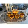 Image 1 : Silver plated tray and Tea set has chips
