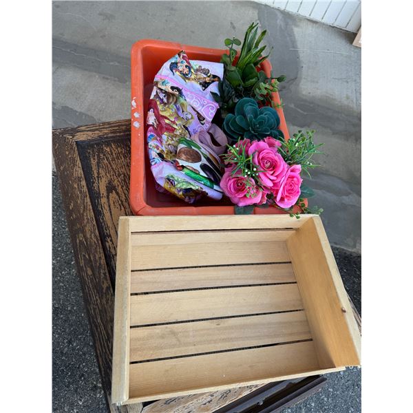 Floral decor and crate