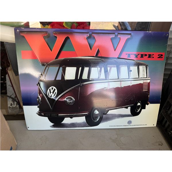 VW tin sign