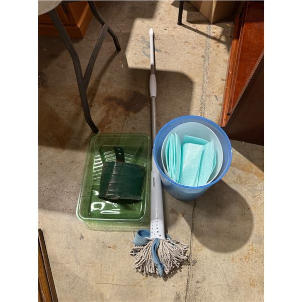 Mop, garbage cans, etc.