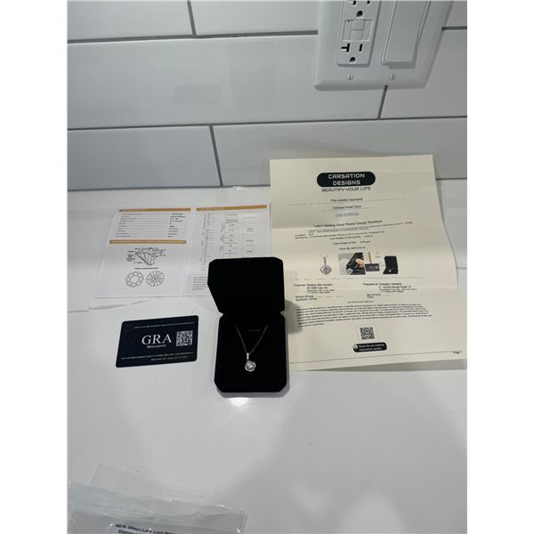 New smart life 2ct Moissanite diamond wave halo necklace mounted in 925 sterling silver with white g