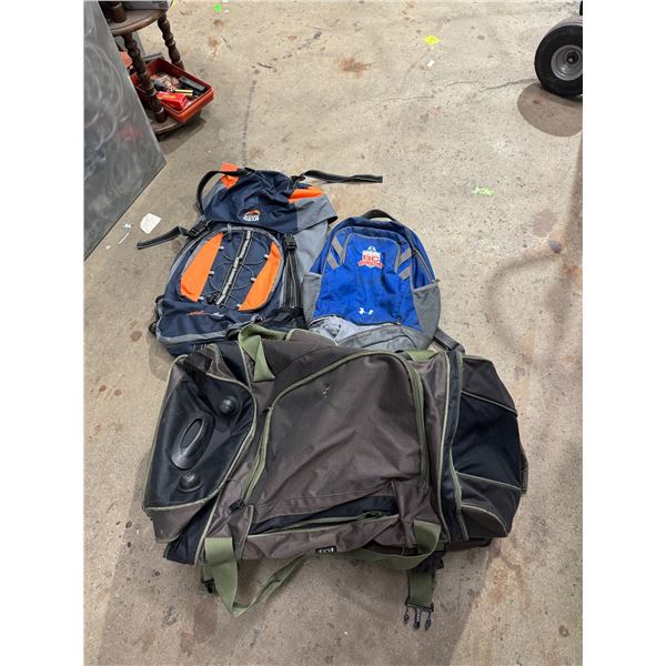 Back packs and duffle bags