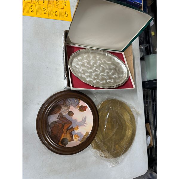Serving platters and Norman Rockwell Collector plate