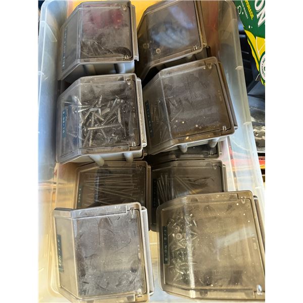 Assorted screws with Containers
