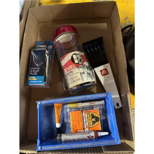 Eye level  for flat plug connector, and other items