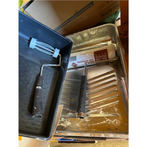 Paint rollers, and trays