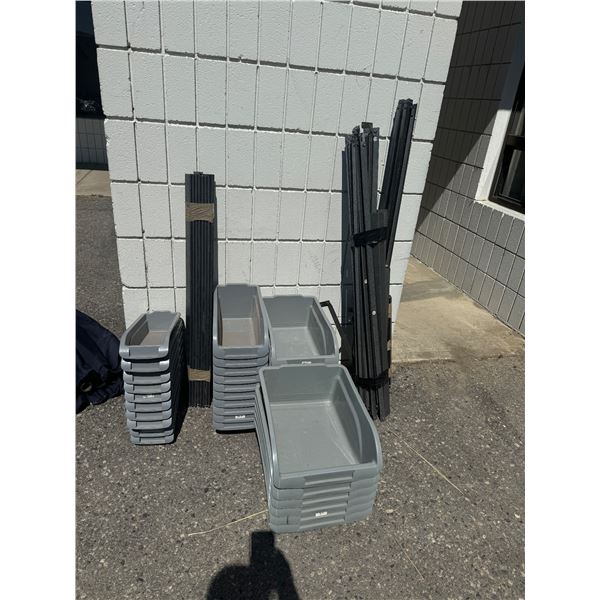 Storage bins with stand