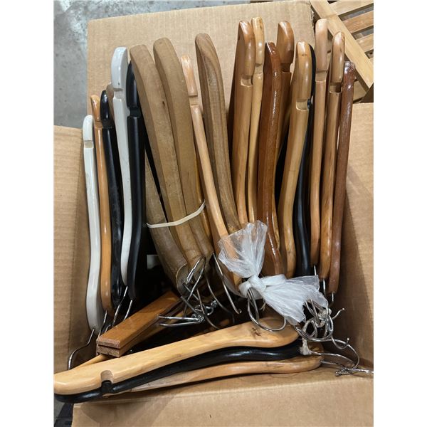 Box of wood hangers