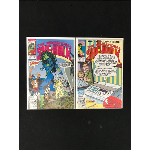 LOT OF 2 THE SENSATIONAL SHE-HULK COMICS (MARVEL COMICS)